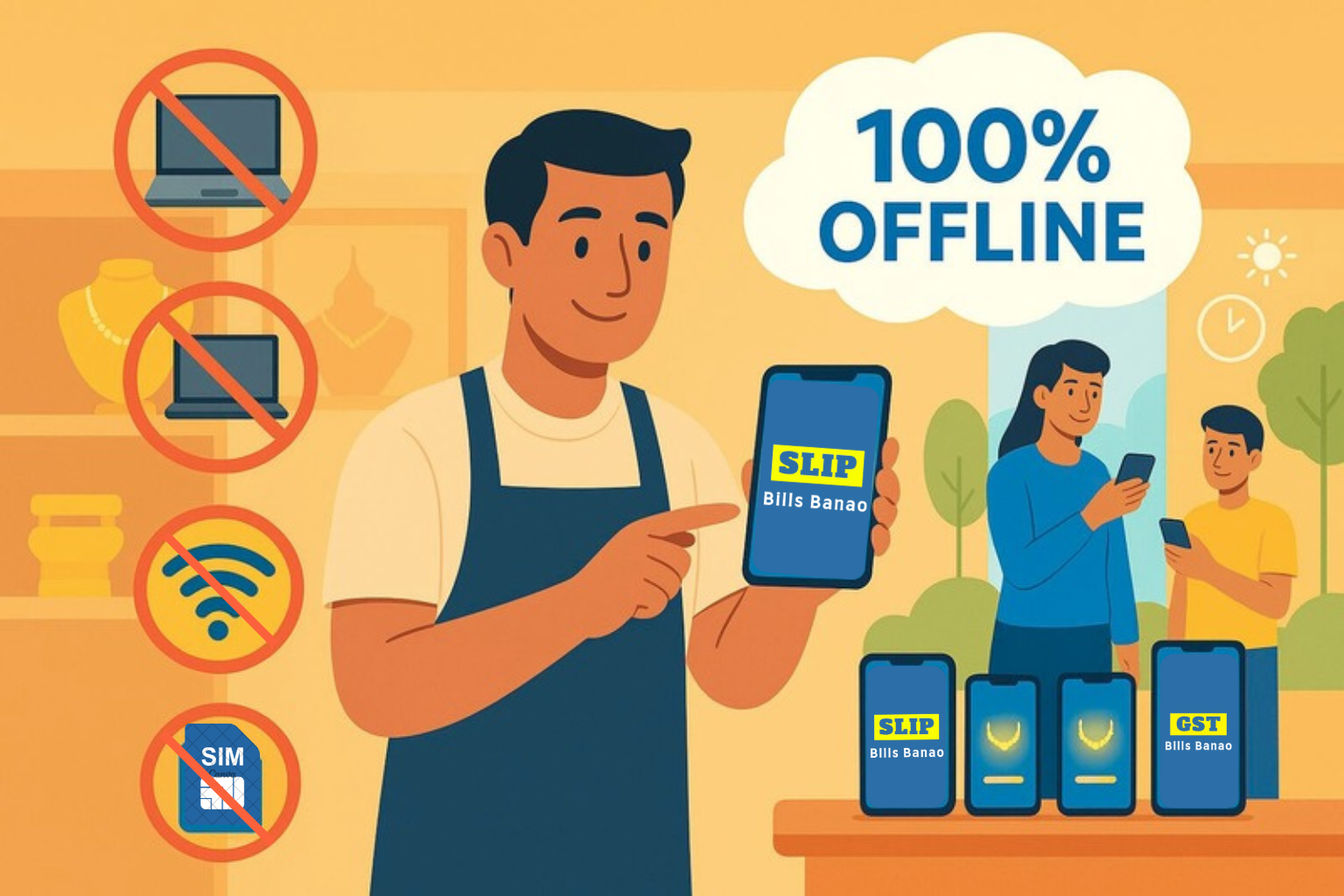 100% offline billing
